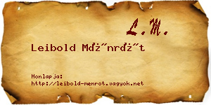 Leibold Ménrót névjegykártya